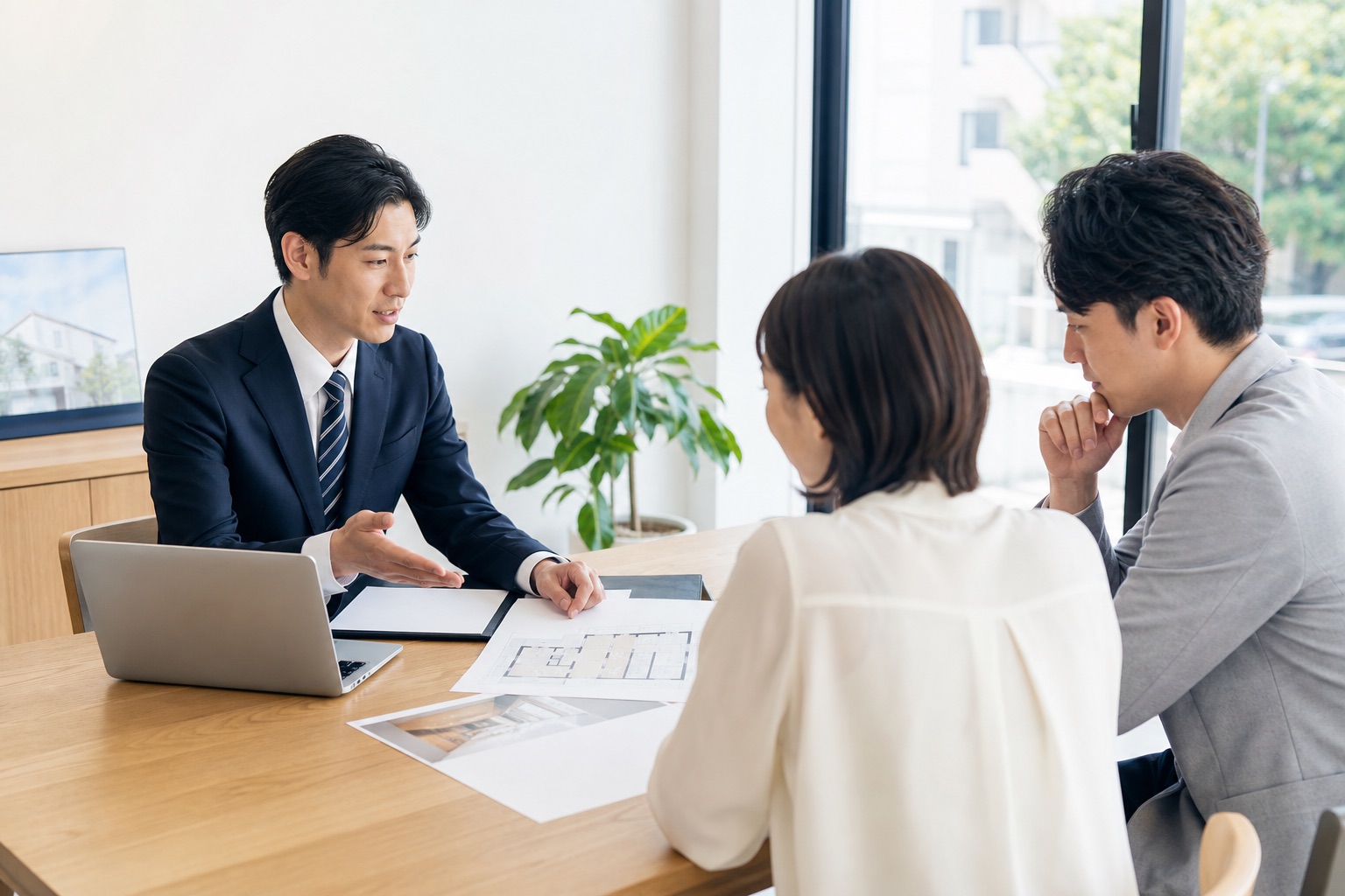不動産相談を行うオフィスでの写真
